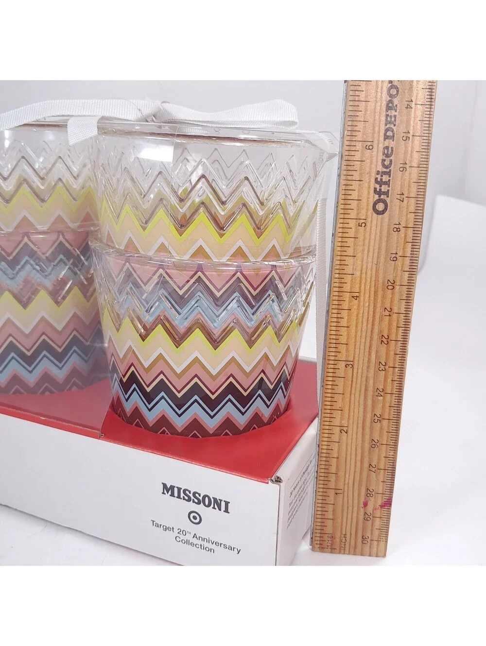 New Missoni x Target Chevron Zig Zag Tumblers Plastic set 4 cups drinkware